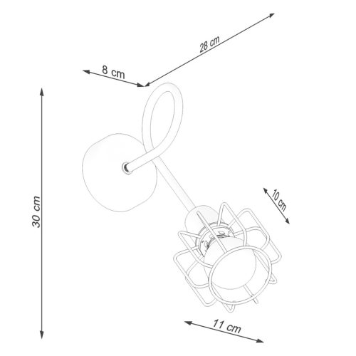 Fali lámpa BELUCI 1S E14 Fekete Modern SOLLUX