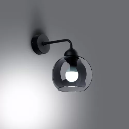 Fali lámpa égő ALINO 1 E27 Fekete Modern SOLLUX