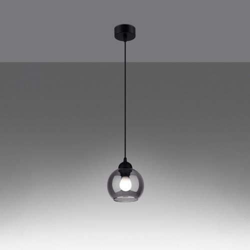 ALINO 1 E27 fekete modern mennyezeti függőlámpa SOLLUX