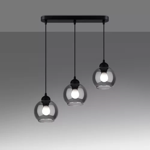 ALINO 3 3xE27 Mennyezeti függőlámpa Fekete Modern SOLLUX