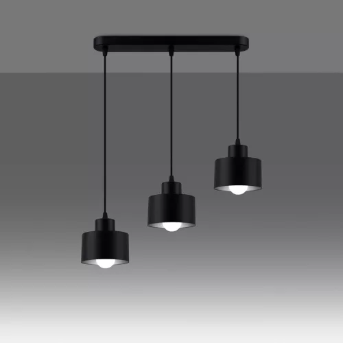 SAVAR 3 3xE27 Mennyezeti függőlámpa Fekete Modern SOLLUX