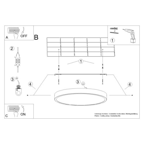 Mennyezeti lámpa ONYX 30 LED 23W 3000K 1813lm Fehér Minimalista SOLLUX