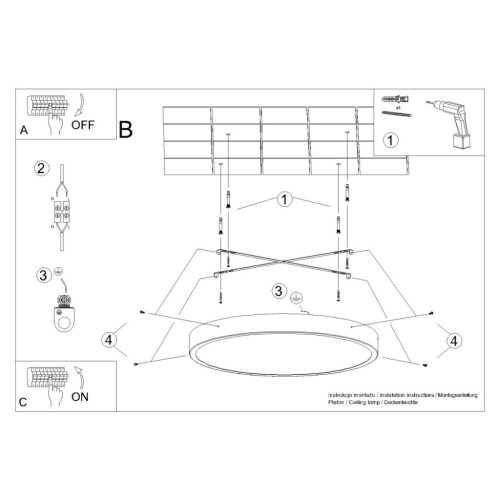 Mennyezeti lámpa ONYX 50 LED 32W 3000K 2539lm Fehér Minimalista SOLLUX
