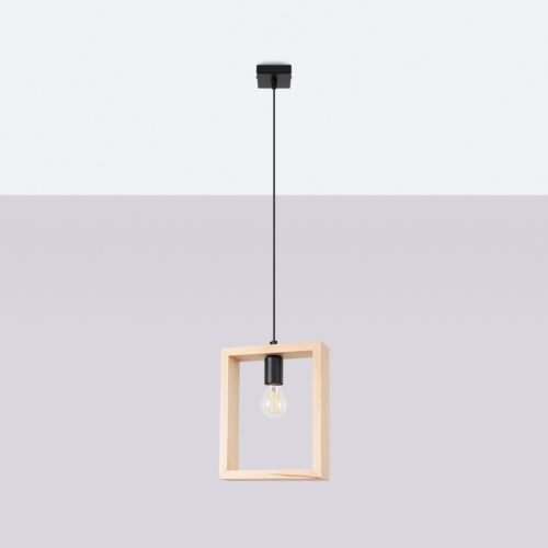 ARIES E27 Mennyezeti függőlámpa Természetes fa skandináv SOLLUX