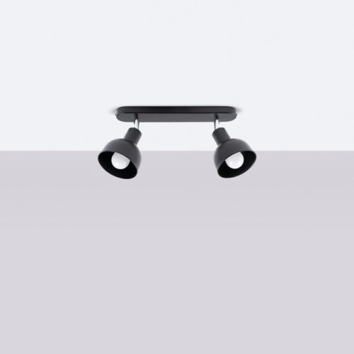 Mennyezeti lámpa ELBA 2xE27 Spotlámpa Mozgatható Fekete Loft SOLLUX