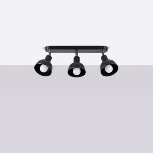 Mennyezeti lámpa ELBA 3xE27 Spotlámpa Mozgatható Fekete Loft SOLLUX