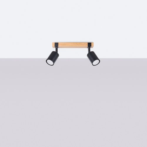 Mennyezeti lámpa FAGER 2xGU10 Spotlámpa mozgatható fekete skandináv SOLLUX