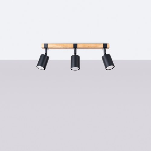 Mennyezeti lámpa FAGER 3xGU10 Spotlámpa mozgatható fekete skandináv SOLLUX