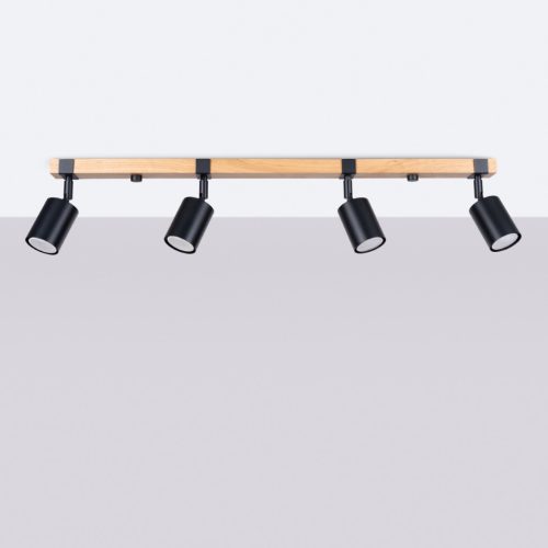 Mennyezeti lámpa FAGER 4L 4xGU10 Spotlámpa mozgatható fekete skandináv SOLLUX