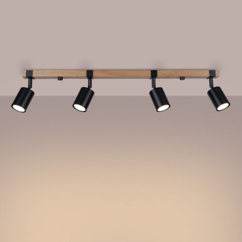 Mennyezeti lámpa FAGER 4L 4xGU10 Spotlámpa mozgatható fekete skandináv SOLLUX