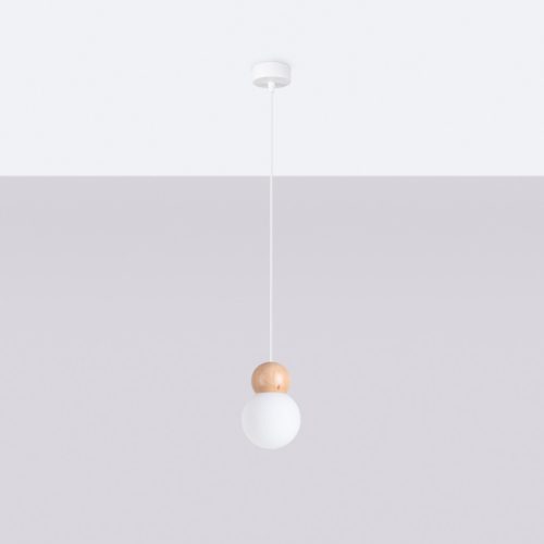 Mennyezeti függőlámpa PEKKA 1 G9 White Wood skandináv SOLLUX