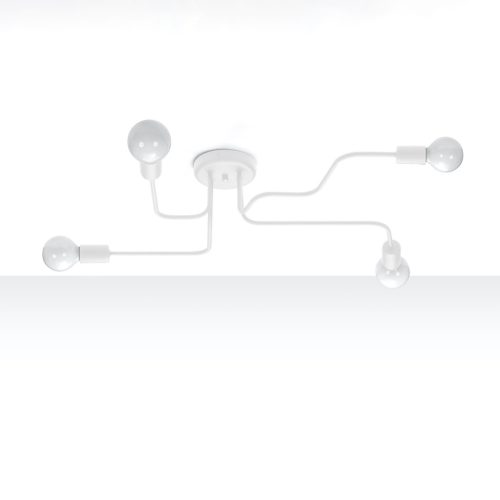 Mennyezeti lámpa HECTOR 4xE27 csillár fehér ipari SOLLUX