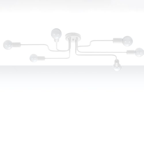 Mennyezeti lámpa HECTOR 6xE27 csillár fehér ipari SOLLUX