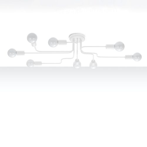 Mennyezeti lámpa HECTOR 8xE27 csillár fehér ipari SOLLUX