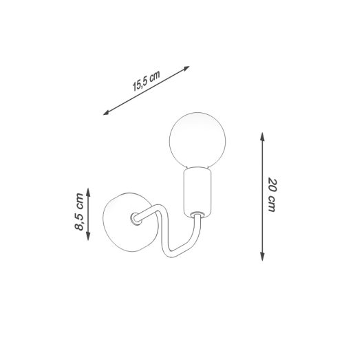 Fali lámpa égő VECTOR E27 fekete ipari SOLLUX