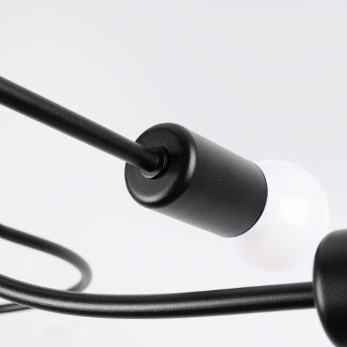 Mennyezeti lámpa LEVAR csillár 4xE27 Fekete Ipari SOLLUX