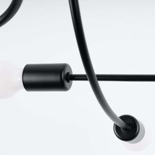 Mennyezeti lámpa LEVAR csillár 6xE27 Fekete Ipari SOLLUX