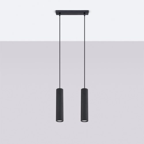 Mennyezeti Lámpa Függő Cső Spot 2x GU10 Fekete Karbon Deep Space SL.1574 Sollux