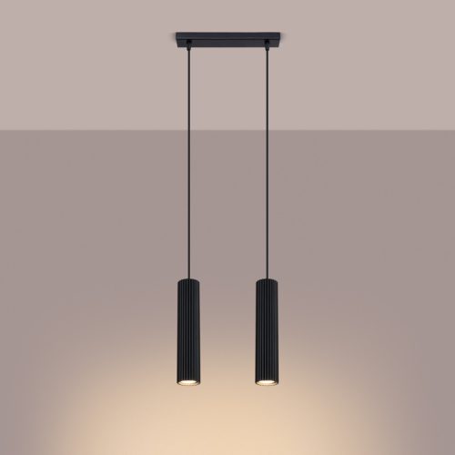 Mennyezeti Lámpa Függő Cső Spot 2x GU10 Fekete Karbon Deep Space SL.1574 Sollux