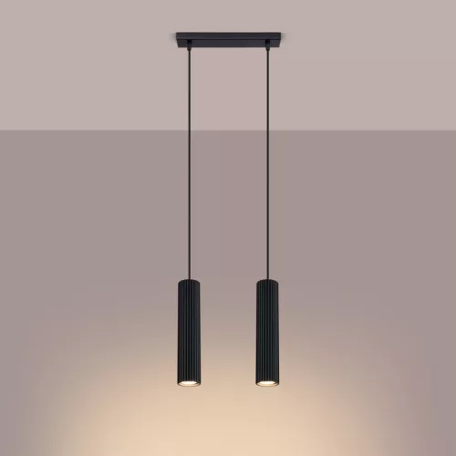 Mennyezeti Lámpa Függő Cső Spot 2x GU10 Fekete Karbon Deep Space SL.1574 Sollux