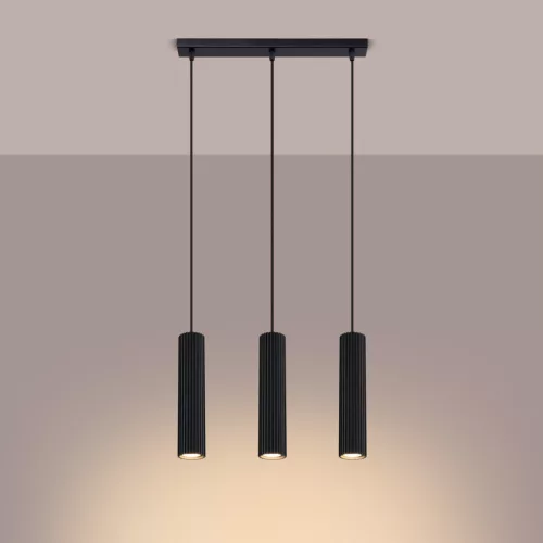 Mennyezeti Lámpa Függő Cső Spot 3x GU10 Fekete Karbon Deep Space SL.1575 Sollux