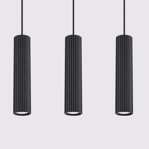 Mennyezeti Lámpa Függő Cső Spot 3x GU10 Fekete Karbon Deep Space SL.1575 Sollux