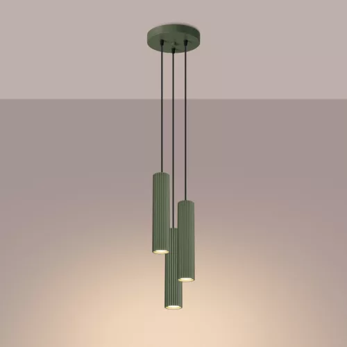Mennyezeti Lámpa Függő Cső Spot 3x GU10 Olive Karbon Deep Space SL.1614 Sollux