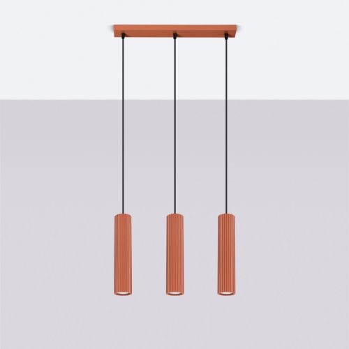 Mennyezeti Lámpa, Csőfény, Spotlámpa, 3x GU10, Okker Piros, Szén, Deep Space SL.1632 Sollux