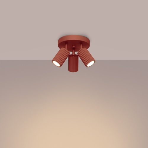 Mennyezeti Lámpa Mennyezeti Lámpa Cső Spot 3x GU10 Okker Piros Karbon Deep Space SL.1639 Sollux