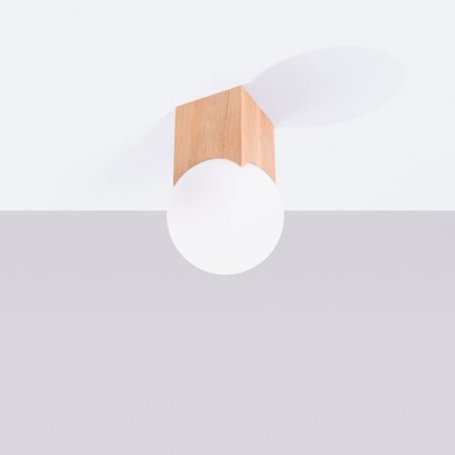 Mennyezeti lámpa, felületre szerelhető, G9, természetes fa, fehér, Solis, barackszínű, puff SL.1407, Sollux