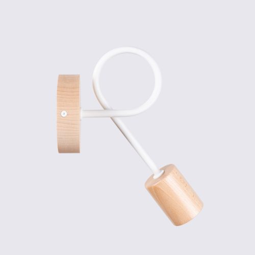 Fali lámpa, E27, természetes fa, fehér, parázs, barackszínű, puffasztott, SL.1473, Sollux