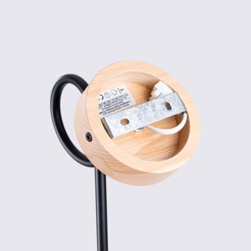 Fali lámpa, E27, természetes fa, fekete, parázs, barackszínű, puffasztott, SL.1476, Sollux