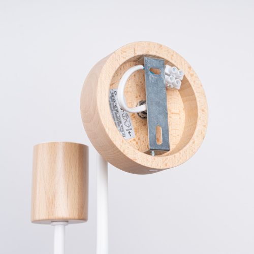 Fali lámpa, E27, természetes fa, fehér, timbo barackszínű, puffasztott, SL.1664, Sollux