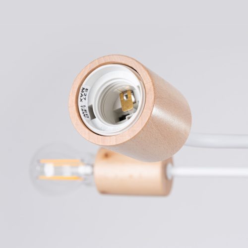 Mennyezeti Lámpa Csillár 4x E27 Természetes Fa Fehér Timbo Őszibarack Puff SL.1665 Sollux