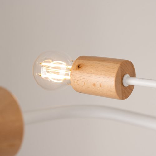 Mennyezeti Lámpa Csillár 4x E27 Természetes Fa Fehér Timbo Őszibarack Puff SL.1665 Sollux