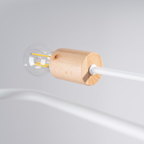 Mennyezeti Lámpa Csillár 6x E27 Natúr Fa Fehér Timbo Őszibarack Puff SL.1666 Sollux