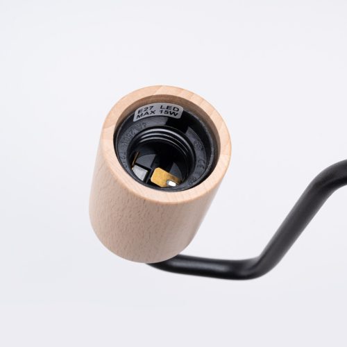 Fali lámpa, E27, természetes fa, fekete, timbo barackszínű, puffasztott, SL.1668, Sollux