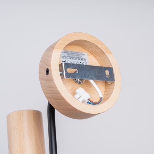 Fali lámpa, E27, természetes fa, fekete, timbo barackszínű, puffasztott, SL.1668, Sollux