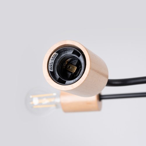 Mennyezeti Lámpa Csillár 8x E27 Természetes Fa Fekete Timbo Őszibarack Puff SL.1671 Sollux