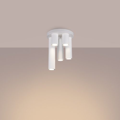 Mennyezeti lámpa, Mennyezeti lámpa Tuba Spot 5x GU10 Fehér Lagos Óceánzöld SL.1465 Sollux