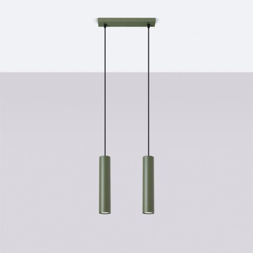 Mennyezeti lámpa, cső alakú spotlámpa, 2x GU10, olajzöld, Lagos, óceánzöld, SL.1485 Sollux