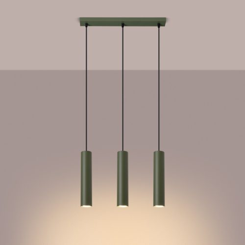 Mennyezeti lámpa, cső alakú spotlámpa, 3x GU10, olajzöld, Lagos, óceánzöld, SL.1486 Sollux