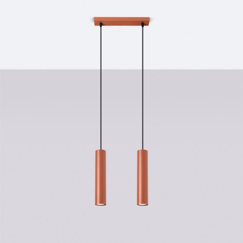 Mennyezeti lámpa, cső alakú spotlámpa, 2x GU10, okkerpiros, Lagos, óceánzöld, SL.1490, Sollux