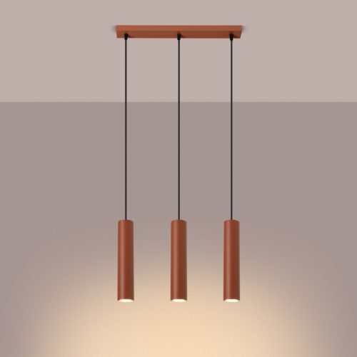 Mennyezeti lámpa, cső alakú spotlámpa, 3x GU10, okkerpiros, Lagos, óceánzöld, SL.1491, Sollux