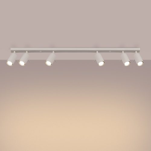 Mennyezeti Lámpa Spot Cső Spot 6x GU10 Bézs Gyűrű Keserédes Csillám SL.1499 Sollux