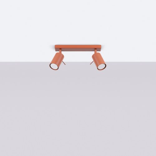 Mennyezeti Lámpa Spot Cső Spot 2x GU10 Vörös Okker Gyűrű Keserédes Csillám SL.1507 Sollux