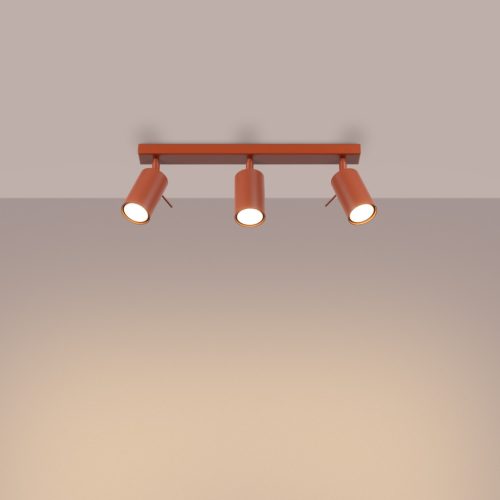 Mennyezeti Lámpa Spot Cső Spot 3x GU10 Vörös Okker Gyűrű Keserédes Csillám SL.1508 Sollux