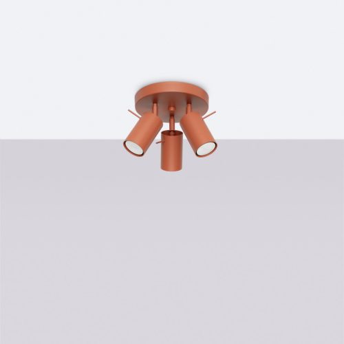 Mennyezeti Lámpa Mennyezeti Spot Cső 3x GU10 Vörös Okker Gyűrű Keserédes Csillám SL.1509 Sollux