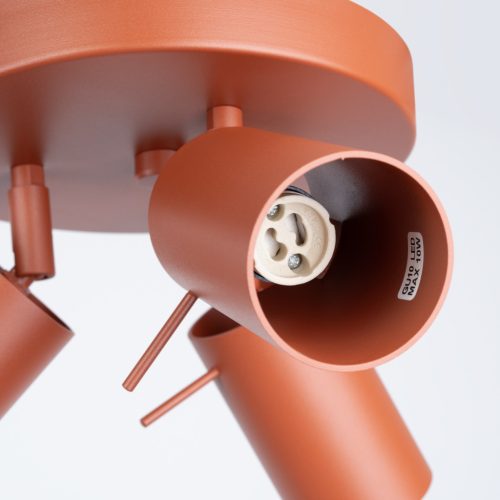 Mennyezeti Lámpa Mennyezeti Spot Cső 3x GU10 Vörös Okker Gyűrű Keserédes Csillám SL.1509 Sollux