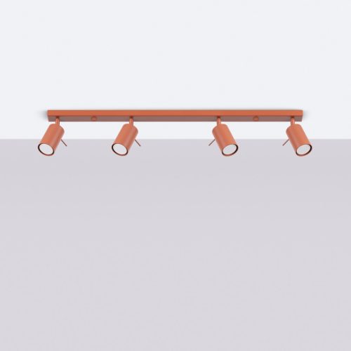 Mennyezeti Lámpa Spot Cső Spot 4x GU10 Vörös Okker Gyűrű Keserédes Csillám SL.1510 Sollux